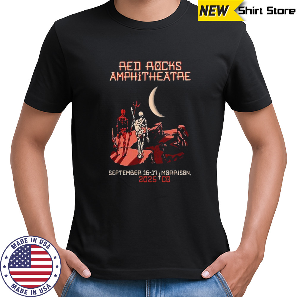 Johnny Blue Skies Tour Red Rocks 09-17-2025 Skeletons T-Shirt