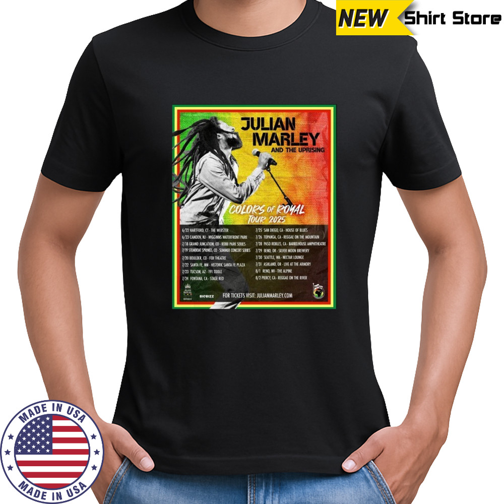 Julian Marley And The Uprising Colors Of Royal Tour 2025 T-shirt