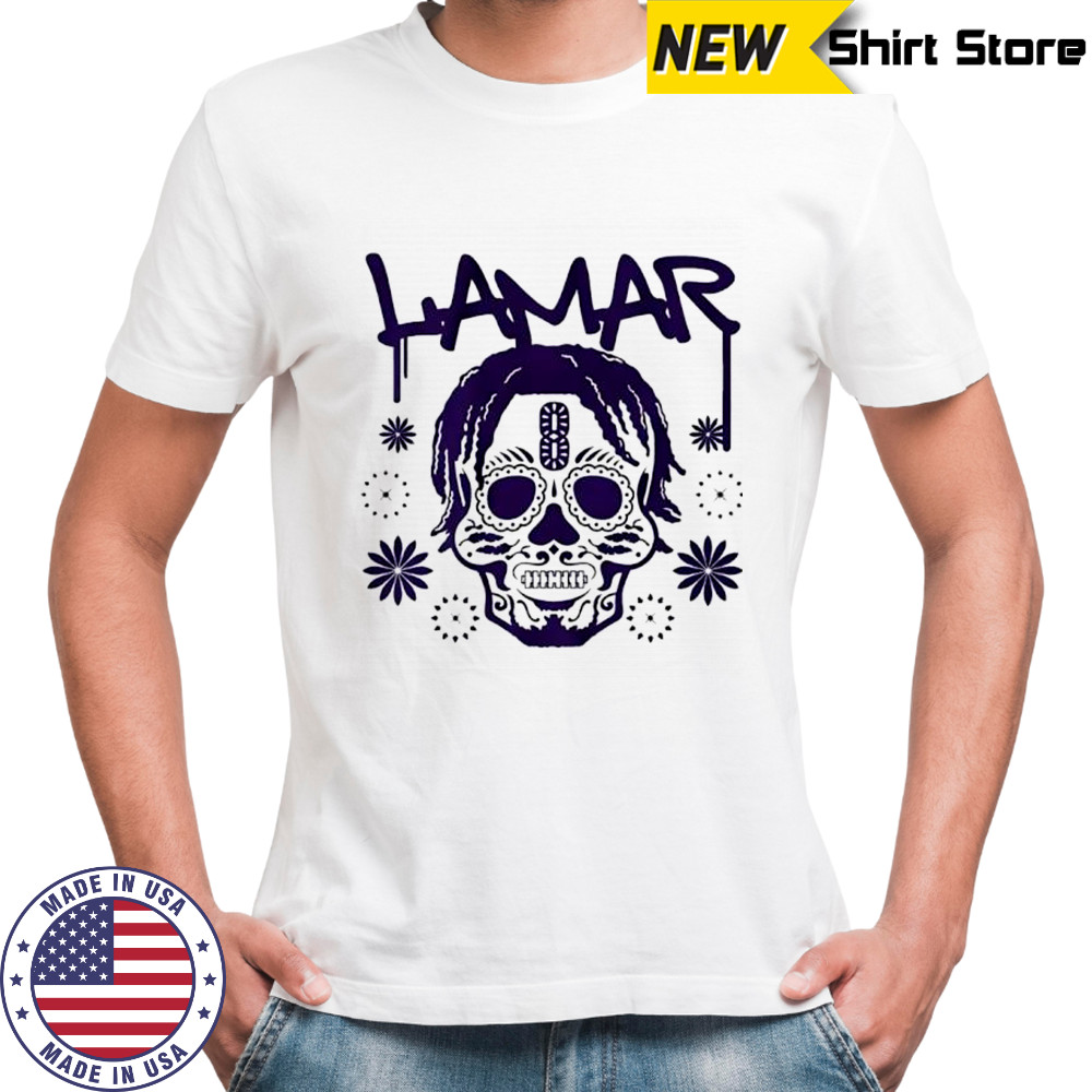 Lamar Jackson Baltimore Ravens skull number 8 shirt