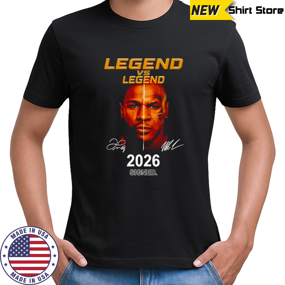 Legend vs legend Floyd Mayweather vs Mike Tyson 2026 signed signatures shirt