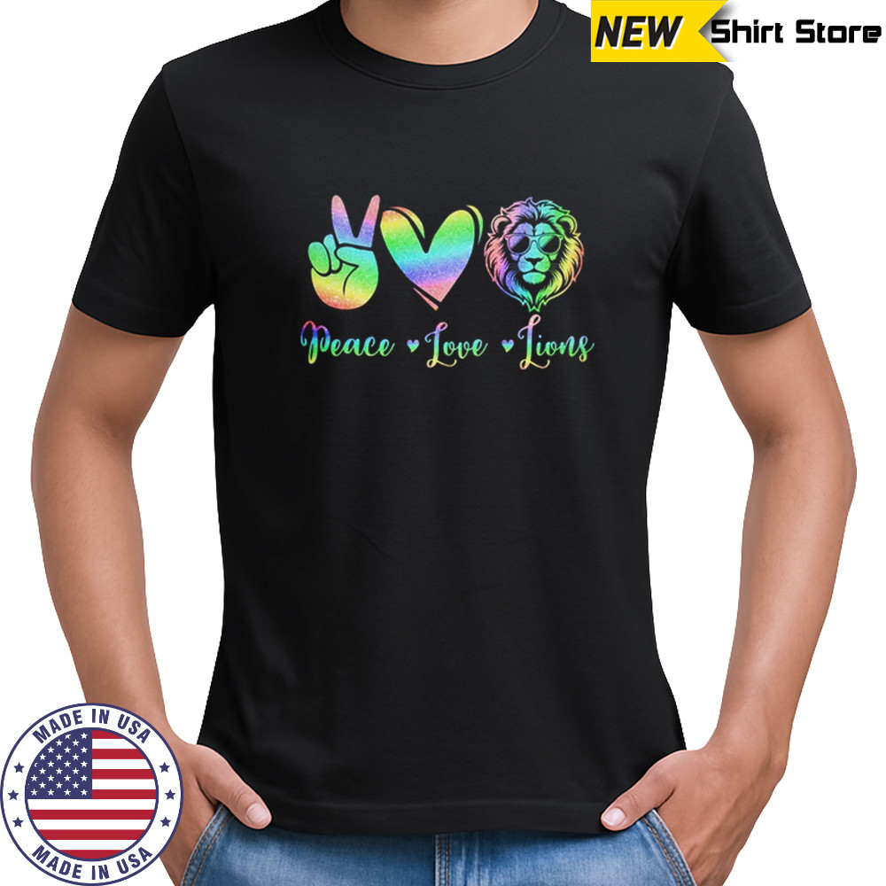 Lion Lover Back To School Peace Love Lions Women Kids Girls shirt