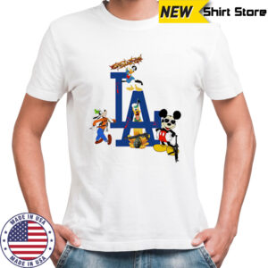Los Angeles Dodgers Disney cartoon character mashup shirt