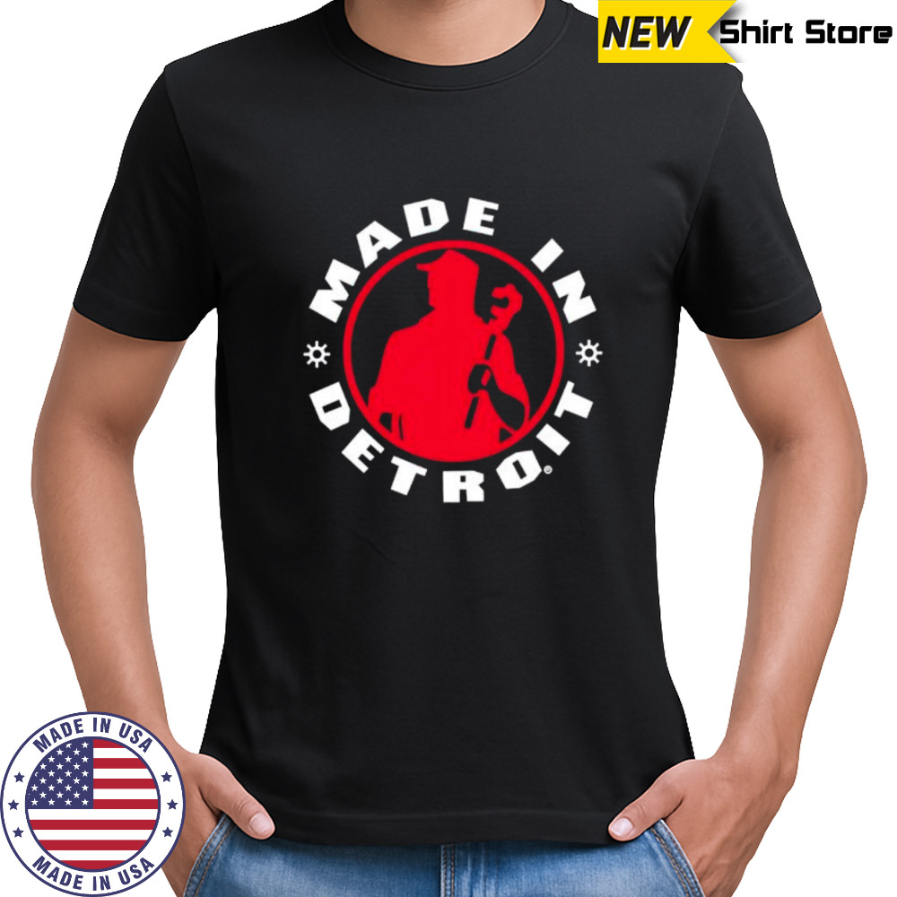 Made In Detroit plumber wrench logo silhouette shirt