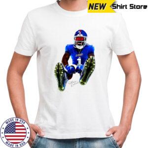 Malik Nabers New York Giants football leek signature shirt