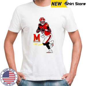 Malik Washington Superstar pose Maryland Football signature shirt