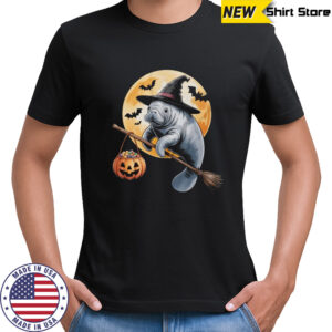 Manatee Witch Hat Pumpkin Halloween Costume Men Women Kids shirt