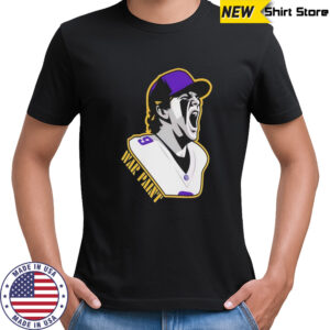 Minnesota Vikings war paint fooball player number 9 graphic shirt