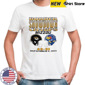 Missouri Tigers Vs Kansas University Football Border Showdown Champs Mizzou 2025 T-Shirt
