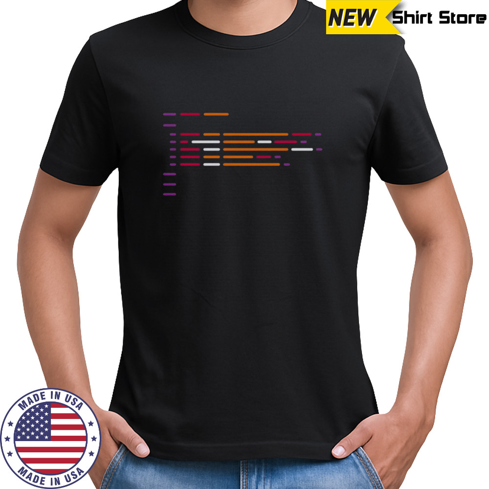 Nice Colorful Abstract Code Lines Programmer Geek Developer T-Shirt