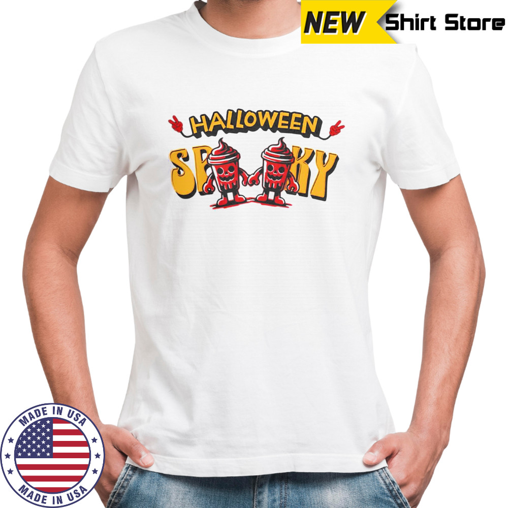 Nice Halloween Spooky Skeleton Drink Cup T-Shirt