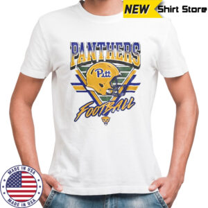 Official Pittsburgh Panthers Triangle Vintage Logo Helmet T-Shirt