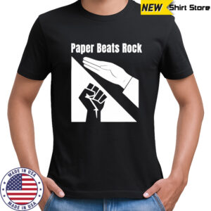 Paper Beats Rock Funny Tee shirt