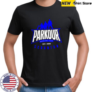 Parkour hardcore team est 2009 scranton logo retro shirt