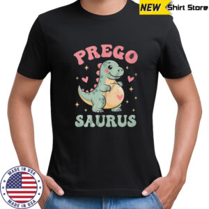 Pregosaurus Cute Retro Mommy Dinosaur Pregnancy Announcement shirt