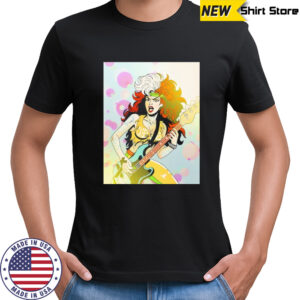 Punk bass player inspired by Rogue from the X men shirt