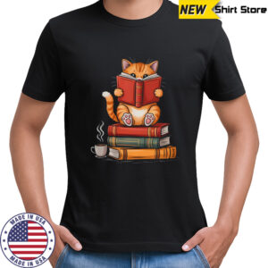 Reading Book Cat Bookish Librarian Reader Book Lover shirt