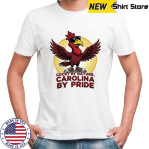 Red rooster cocky by nature Carolina by Pride shirt