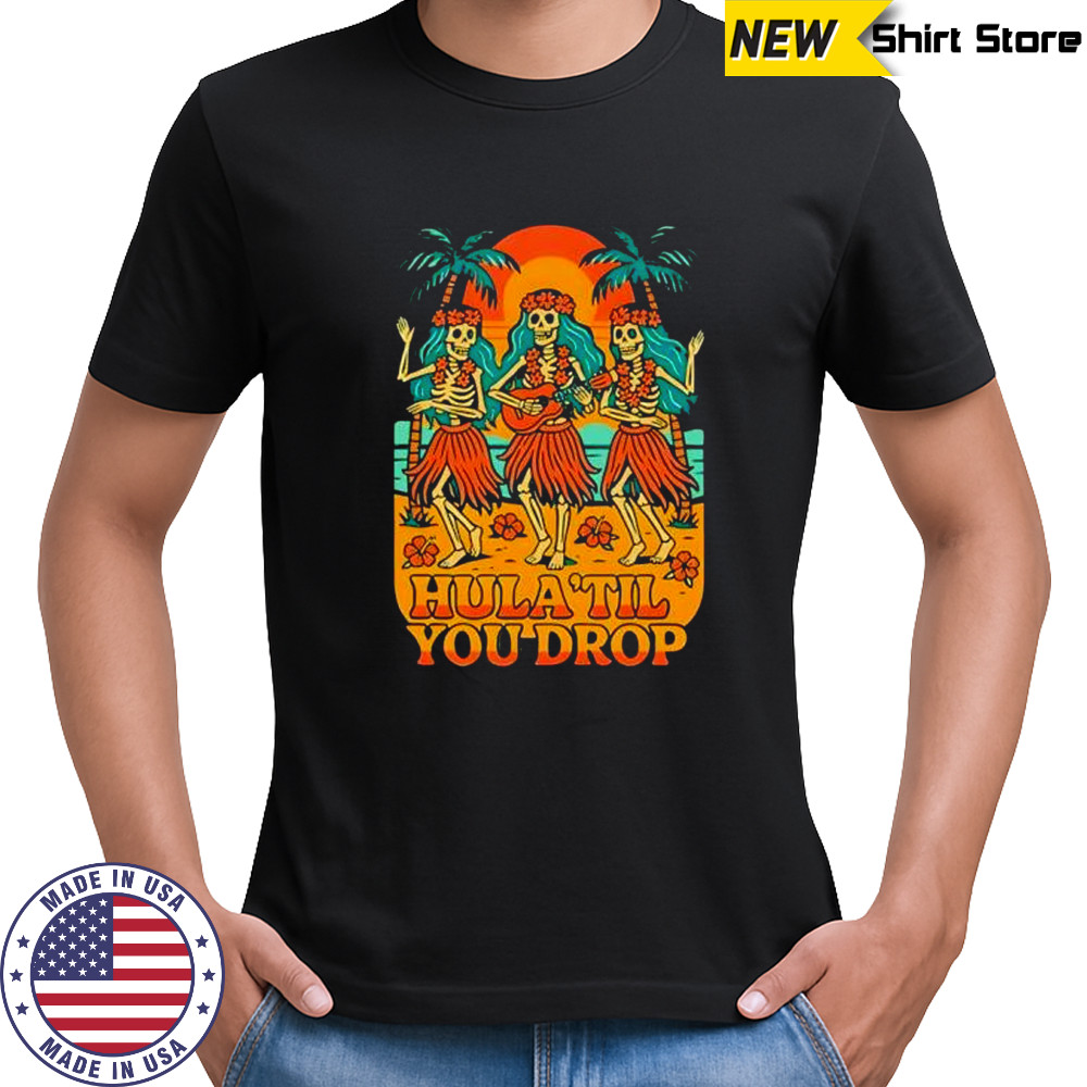 Retro Skeleton Hula Dance Sunset shirt