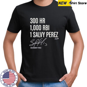 Salvador Perez 300 Homers & 1000 RBI signature shirt