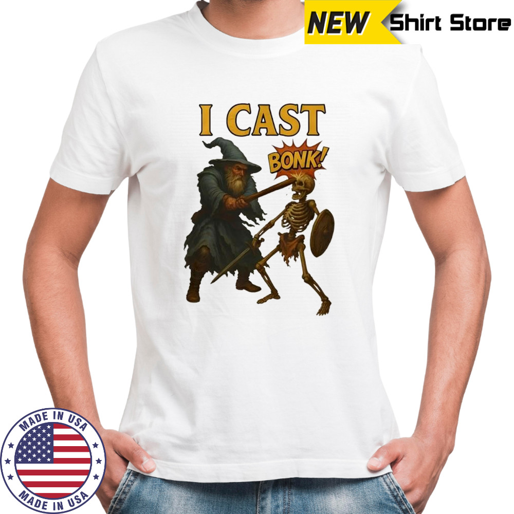 Skeleton Wizard i cast bonk Halloween shirt