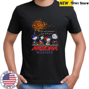 Snoopy And Friends X Arizona Wildcats Sports Team It’s The Most Wonderful Time Of The Year Autumn T-Shirt