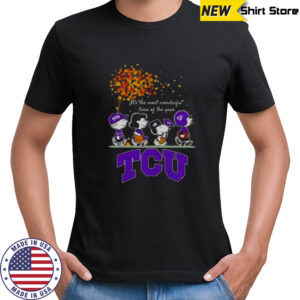 Snoopy And Friends X Tcu Horned Frogs Sports Team It’s The Most Wonderful Time Of The Year Autumn T-Shirt