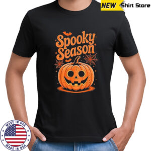 Spooky Season Funny Pumpkin Halloween Bats Spiderweb shirt
