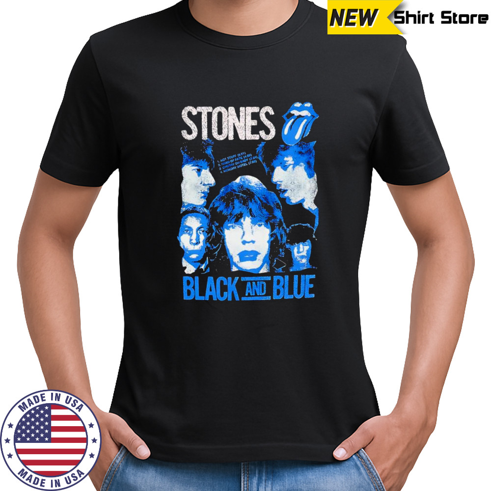 Stones black and blue shirt