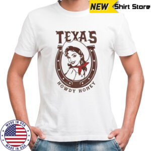 Texas Howdy Honey Pin-Up Cowgirl Horseshoe shirt