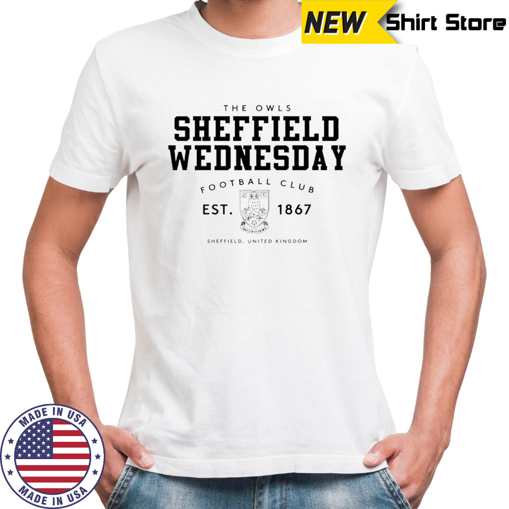 The Owls Sheffield Wednesday Football Club est 1867 logo Sheffield United Kingdom shirt