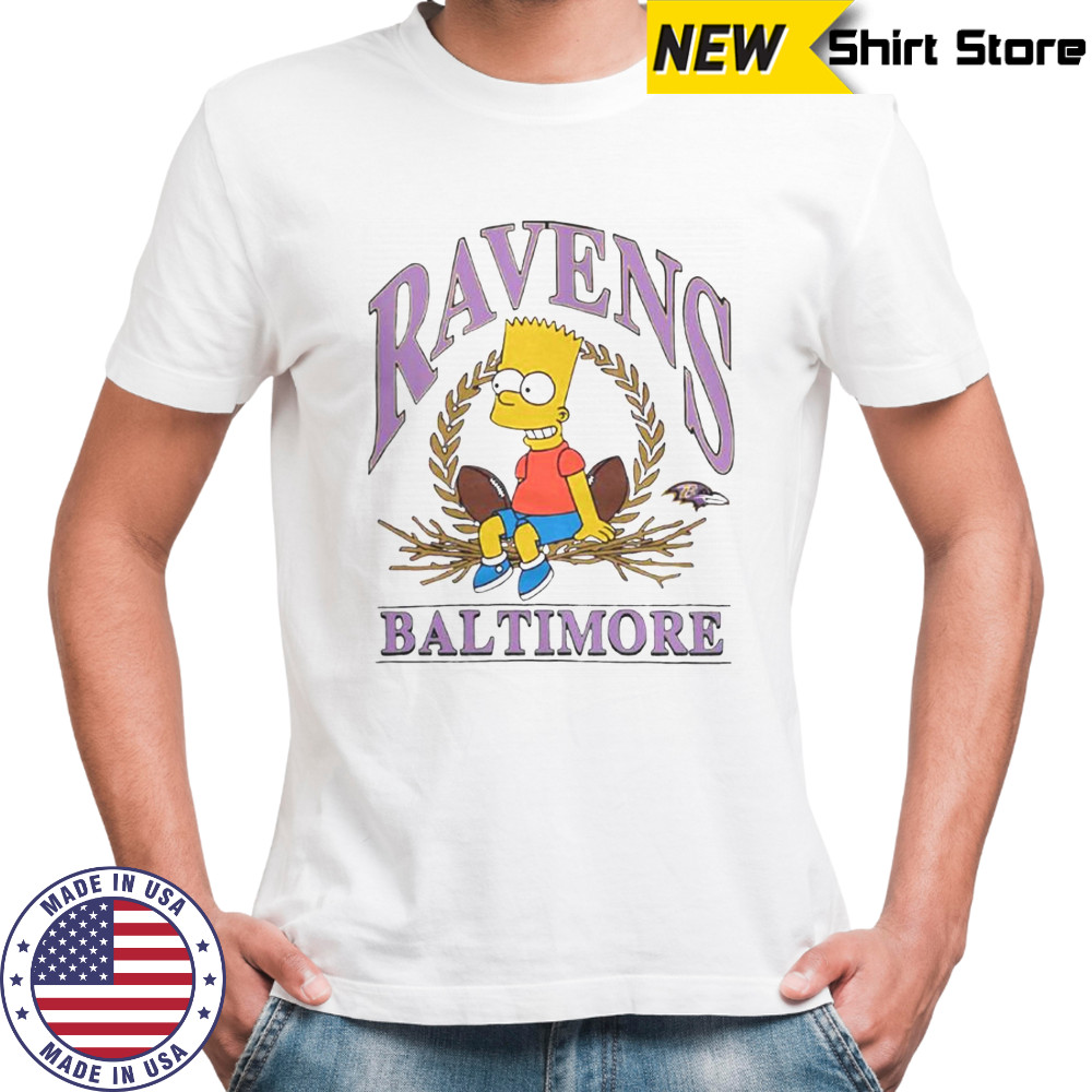 The Simpsons Bart X Baltimore Ravens T-Shirt