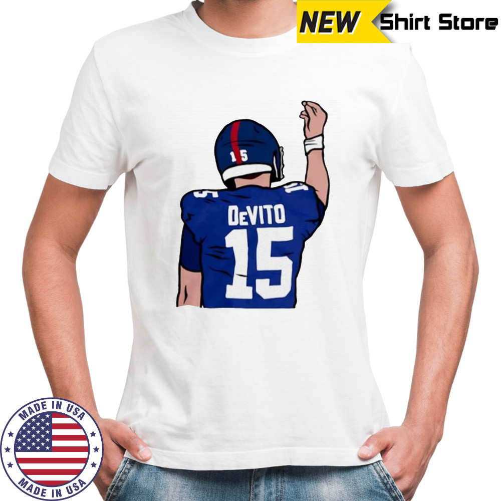 Tommy DeVito hand gesture celebration shirt