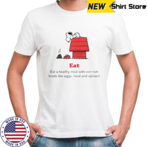 Top Peanuts X American Red Cross Eat A Healthy Meal With Iron-Rich Foods Like Eggs Meat And Spinach T-Shirt