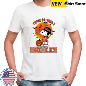 Trick or Treat Baltimore Orioles Snoopy Halloween shirt
