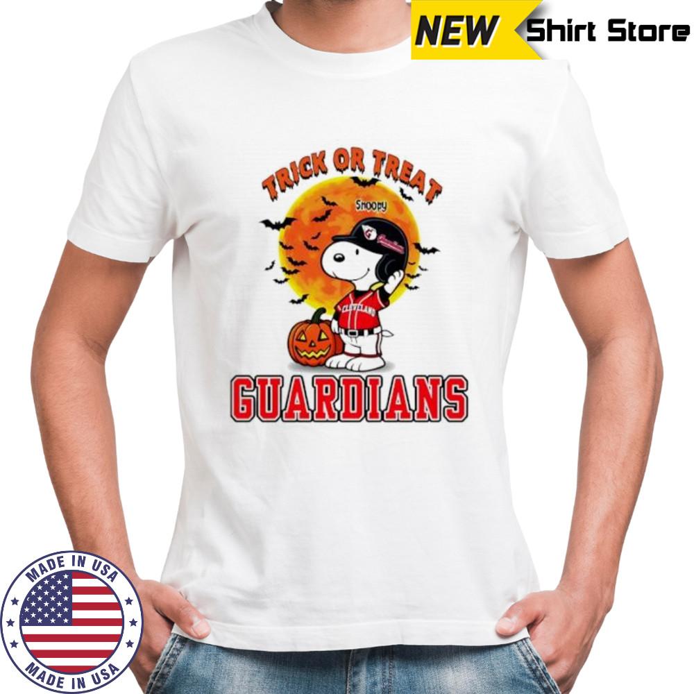 Trick or Treat Cleveland Guardians Snoopy Halloween shirt
