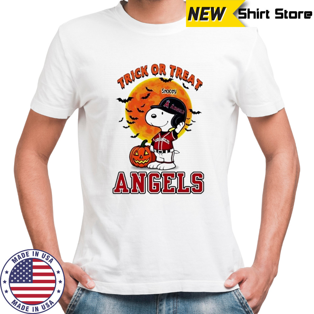 Trick or Treat Los Angeles Angels Snoopy Halloween shirt