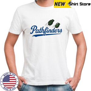 Two hand grenades Pathfinders style Los Angeles Dodgers logo parody shirt
