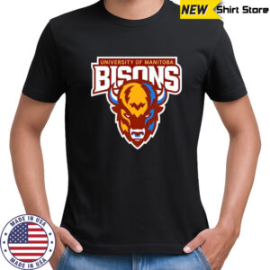 University of Manitoba Bisons Gold and Blue Mascot shirt