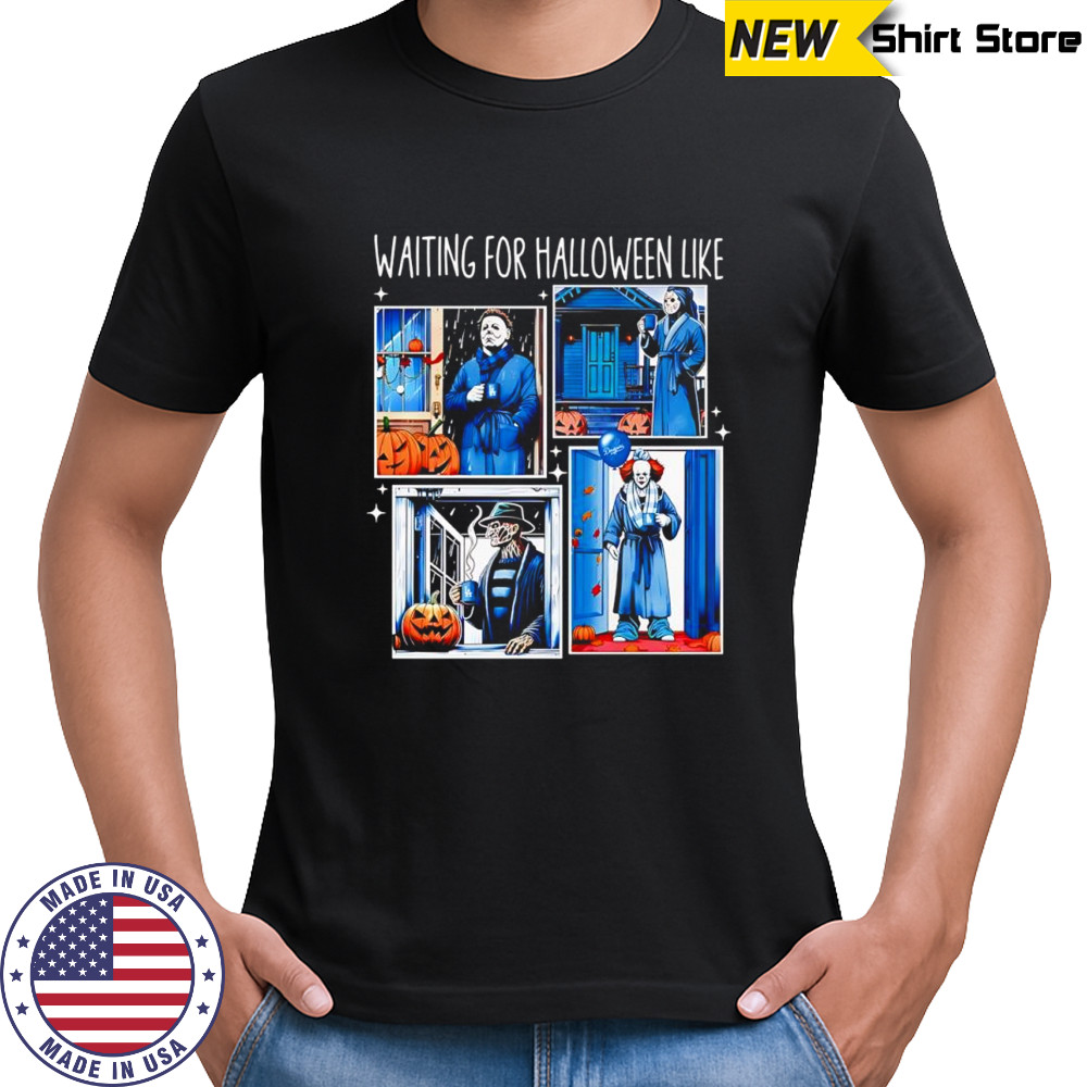 Waiting for Halloween like horror movie villain resting retro graphic shirt