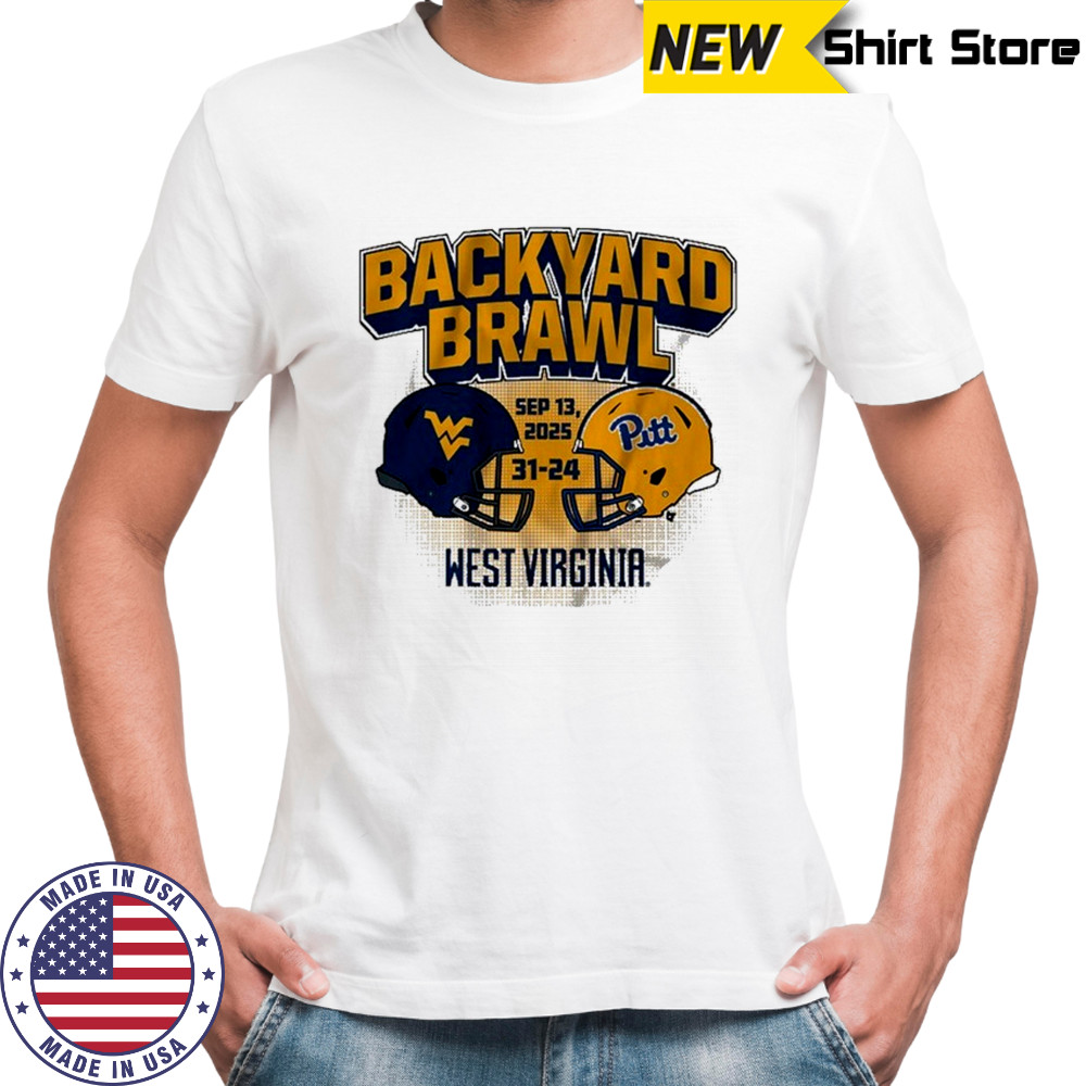 West Virginia Mountaineers Vs Pittsburgh Panthers Backyard Brawl Champs Sep 13 2025 Helmets T-shirt West Virginia Mountaineers Vs Pittsburgh Panthers Backyard Brawl Champs Sep 13 2025 Helmets T-shirt