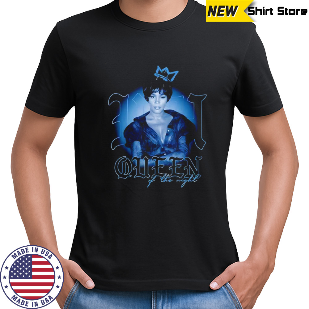 Whitney Houston Queen of the night black shirt