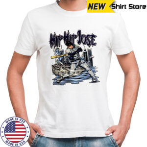 Austin Wells wearing Hip Hip Jose New York Yankees shirt
