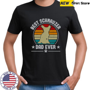 Best Schnauzer Dad Ever Vintage Retro Sunset T-Shirt