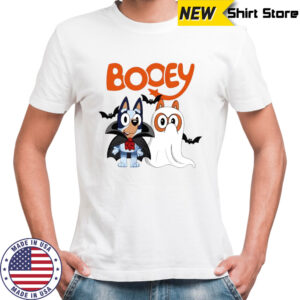 Booey Halloween costumes Bluey and Bingo Ghost shirt