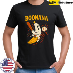 Boonana Baseball Funny Halloween Ghost Spooky Banana Costume shirt