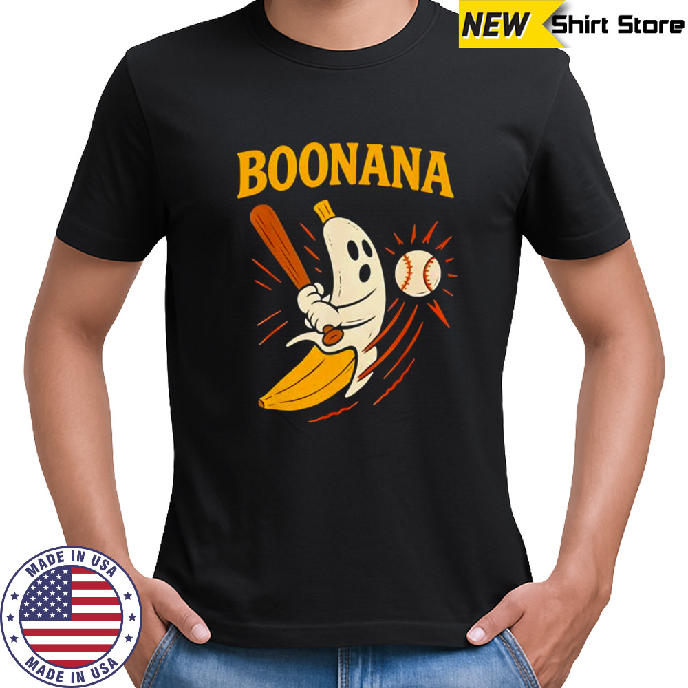 Boonana Baseball Funny Halloween Ghost Spooky Banana Costume shirt
