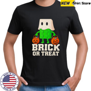 Building Bricks Halloween Brick or Treat Ghost Builder Funny shirt
