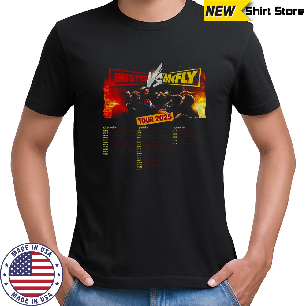 Busted vs McFly Tour 2025 World Tour shirt