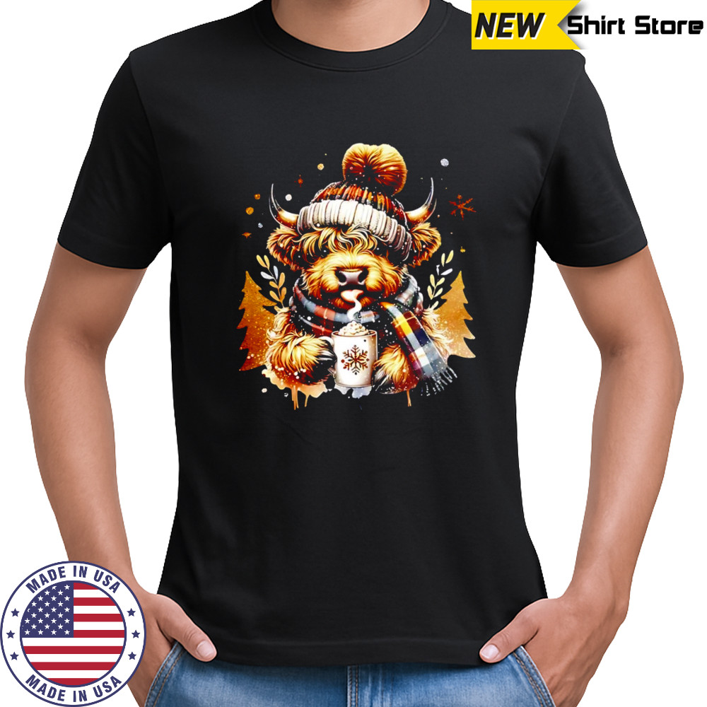 Christmas cocoa cow cute holiday shirt