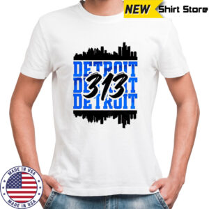 Detroit Skyline Detroit Lions 313 logo NFL 2025 shirt
